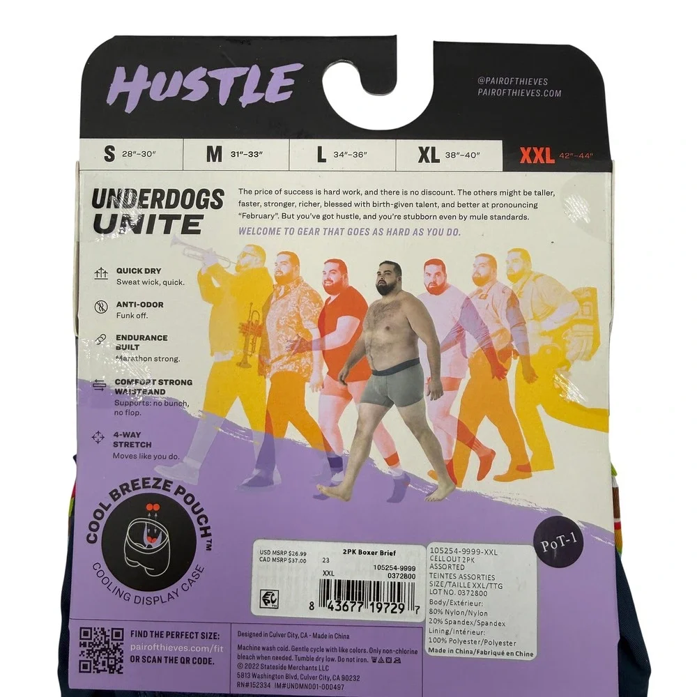 Pair of Thieves Hustle Boxer Briefs XXL Cell Out  Print & Blue (2) Pack *NEW*